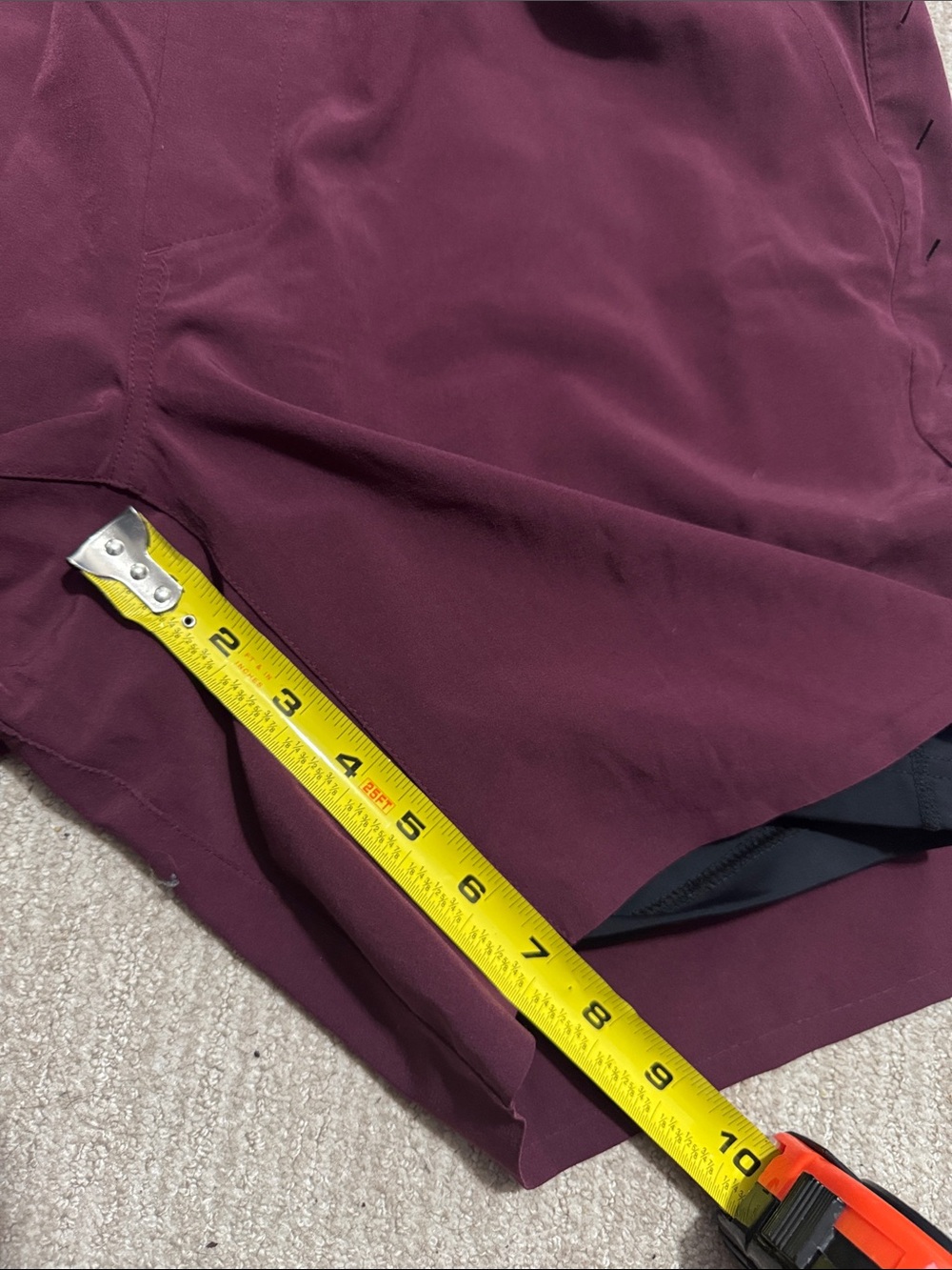 Ten Thousand Mens XL Burgundy Interval Shorts 7" Lined Zip Pocket Training - Picture 4 of 9